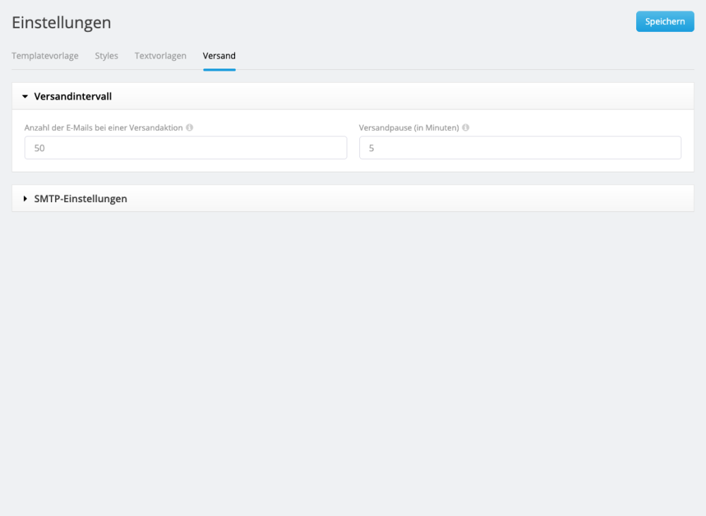 Versandeinstellungen