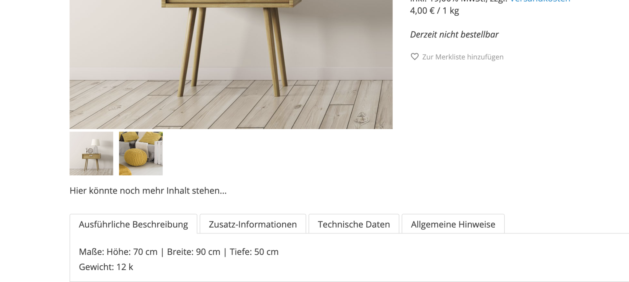 Screenshot Website Ansicht