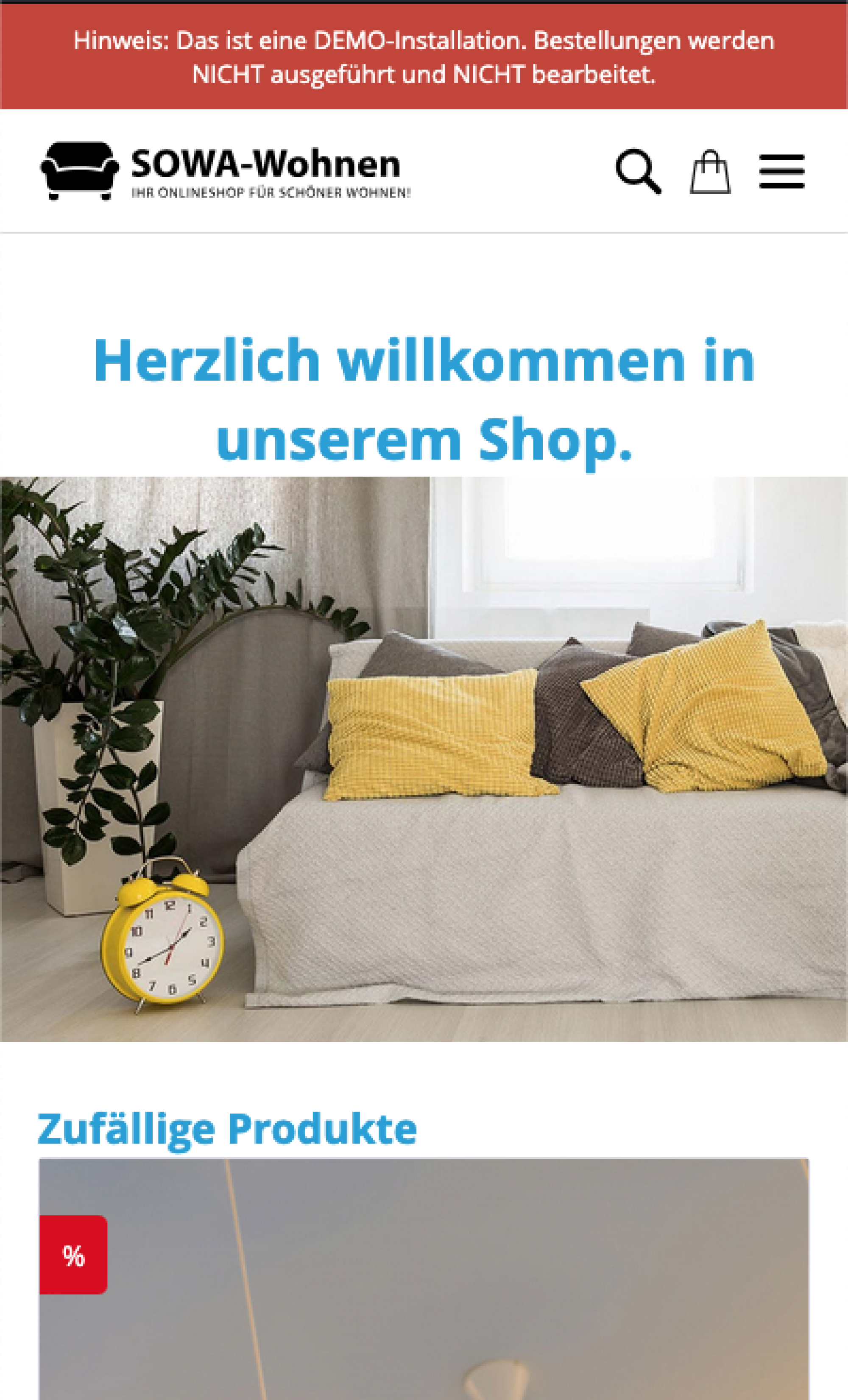 Beispiel Offcanvas Menü am Demo Shop