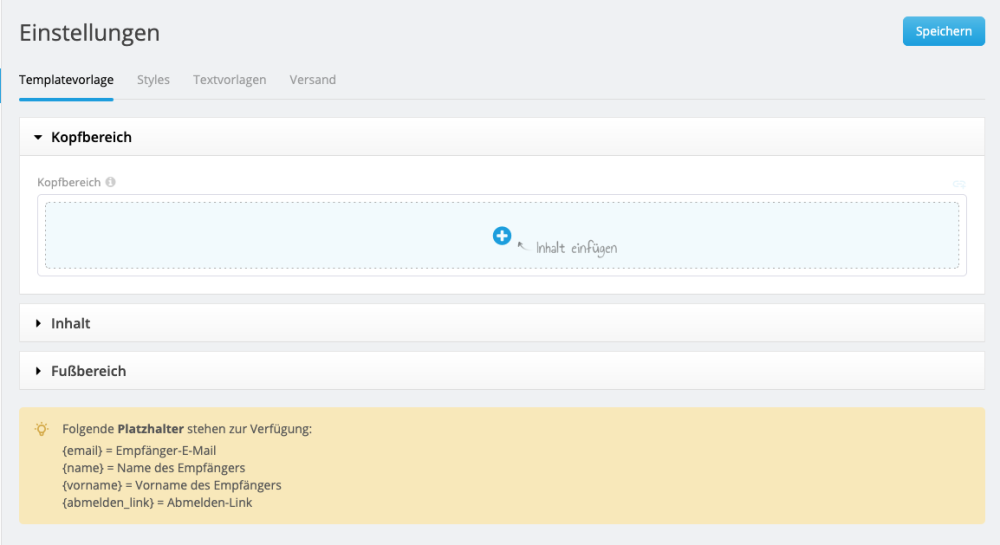 Templatevorlage Newsletter