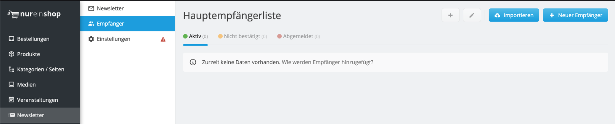 Empfängerlisten Darstellung 