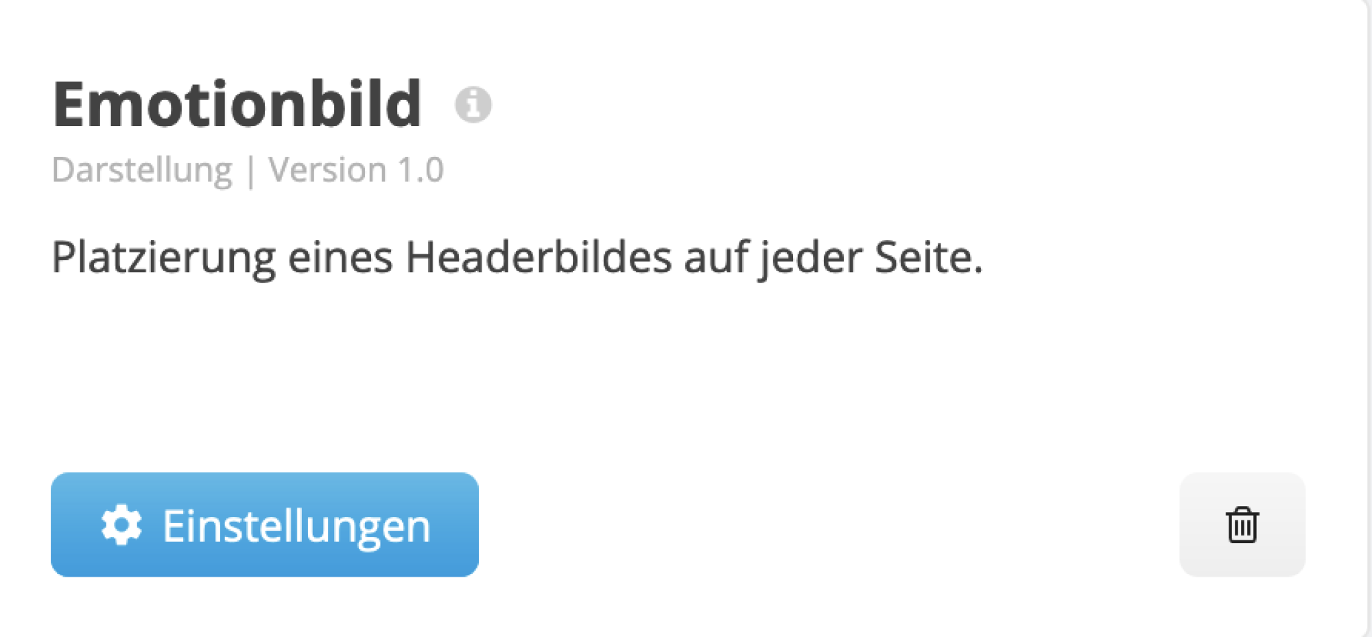 Plug-In Button über den Einstellungen verwaltet werden können