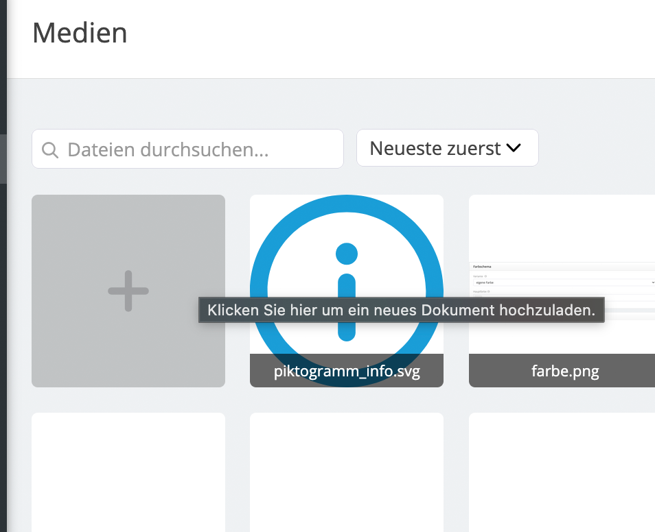 Upload im Medienbereich