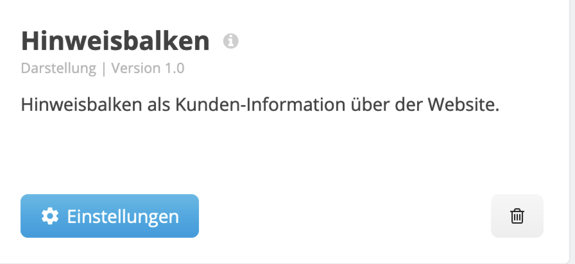 Plug-In Button um die Einstellungen zu verwalten