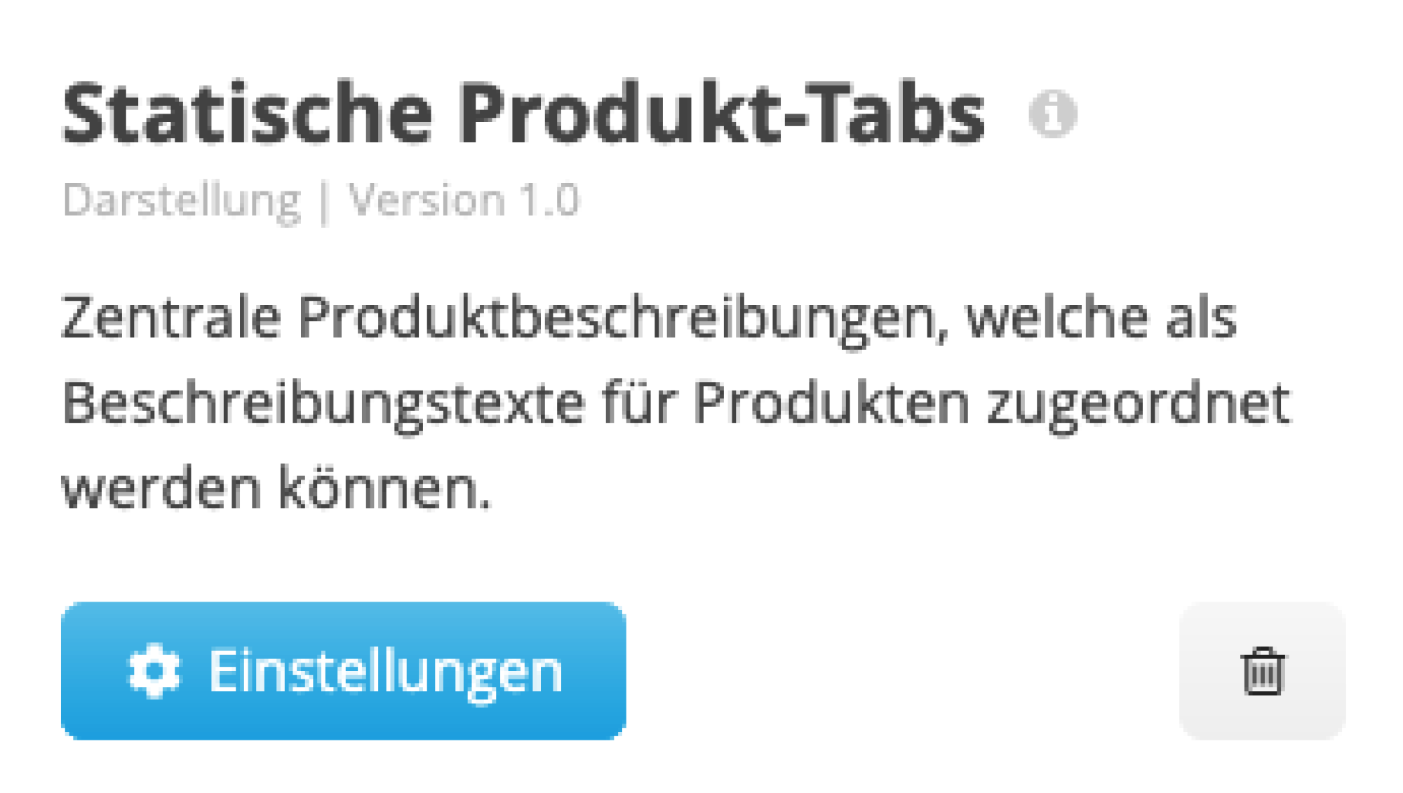 Plugin Button statische Produkttabs