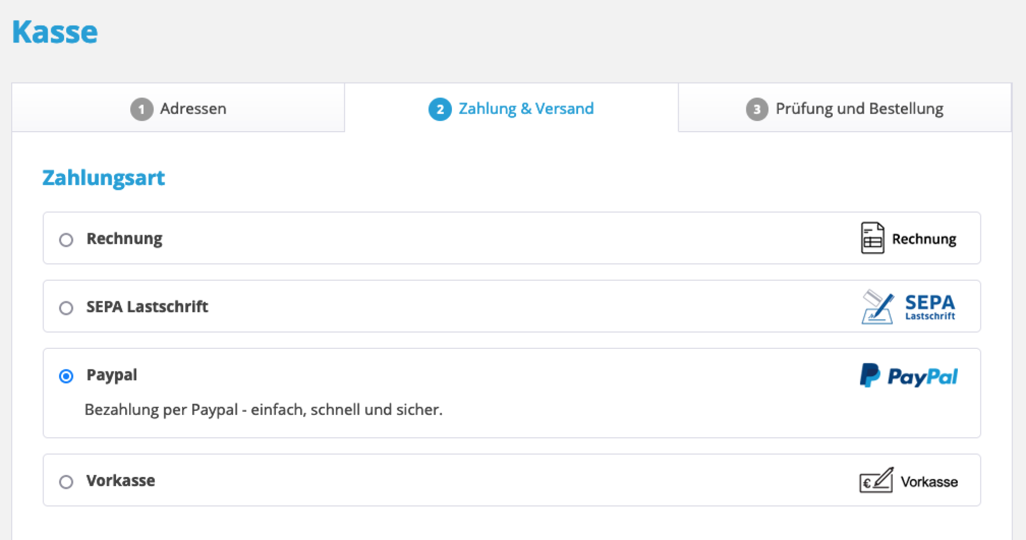 Zahlungsmethode Paypal