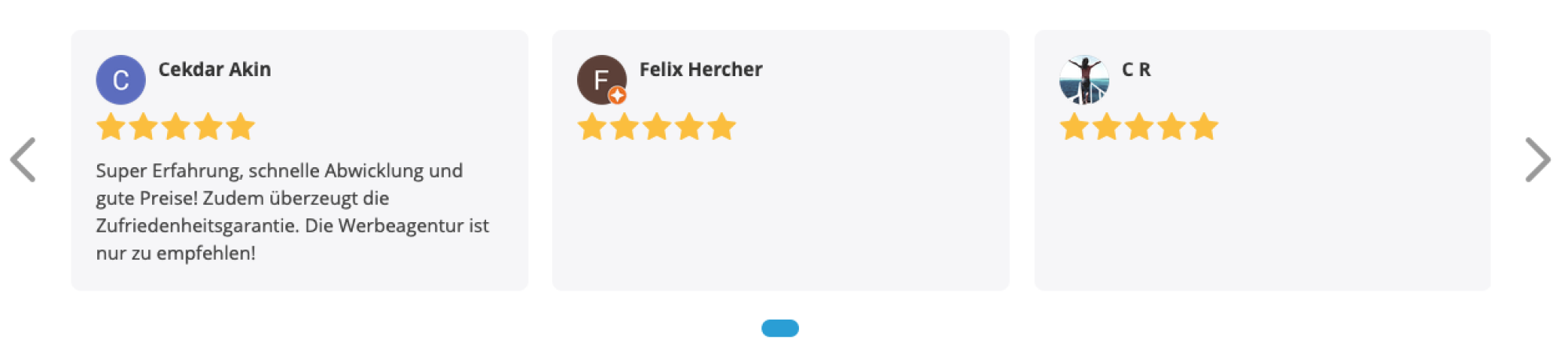 Google Bewertungen der SchreiberGrimm Werbeagentur