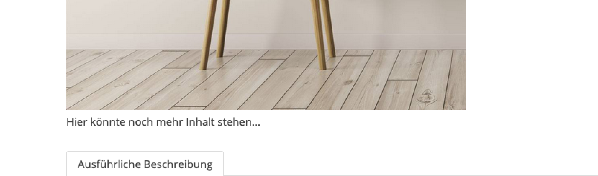 Der zusätzliche Inhalt wird unterhalb der Bilder positioniert.