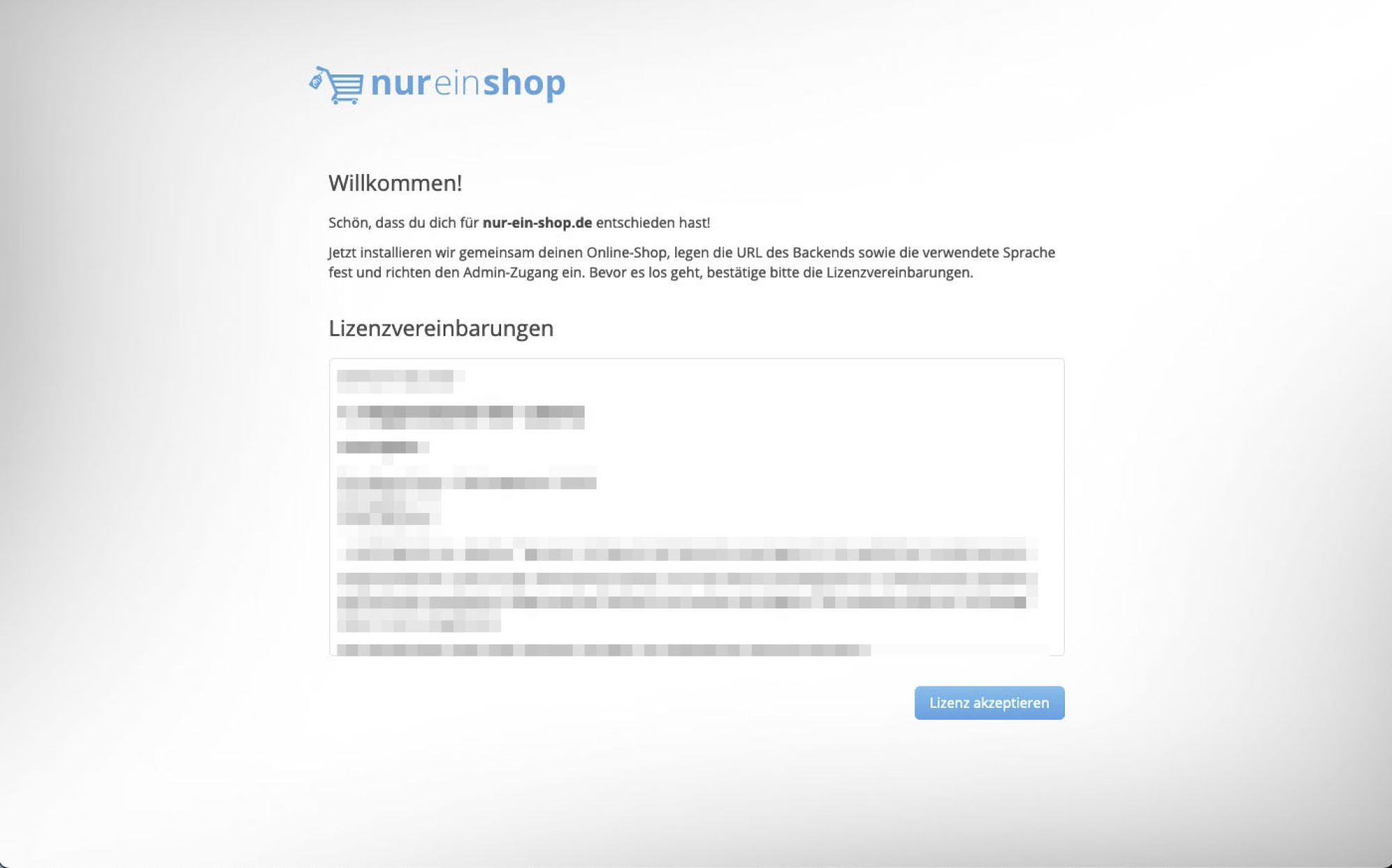 Screenshot von Begrüßungsnachricht