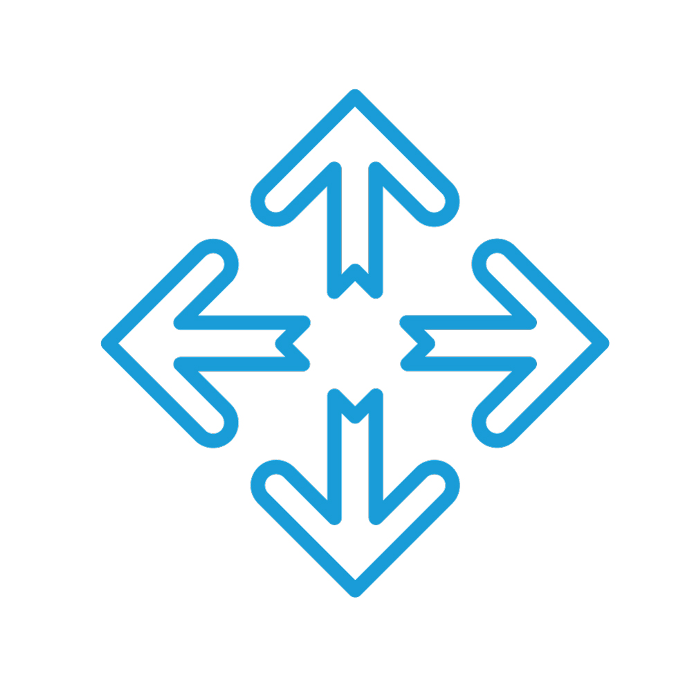 Pfeilsymbole in 4 Richtungen 