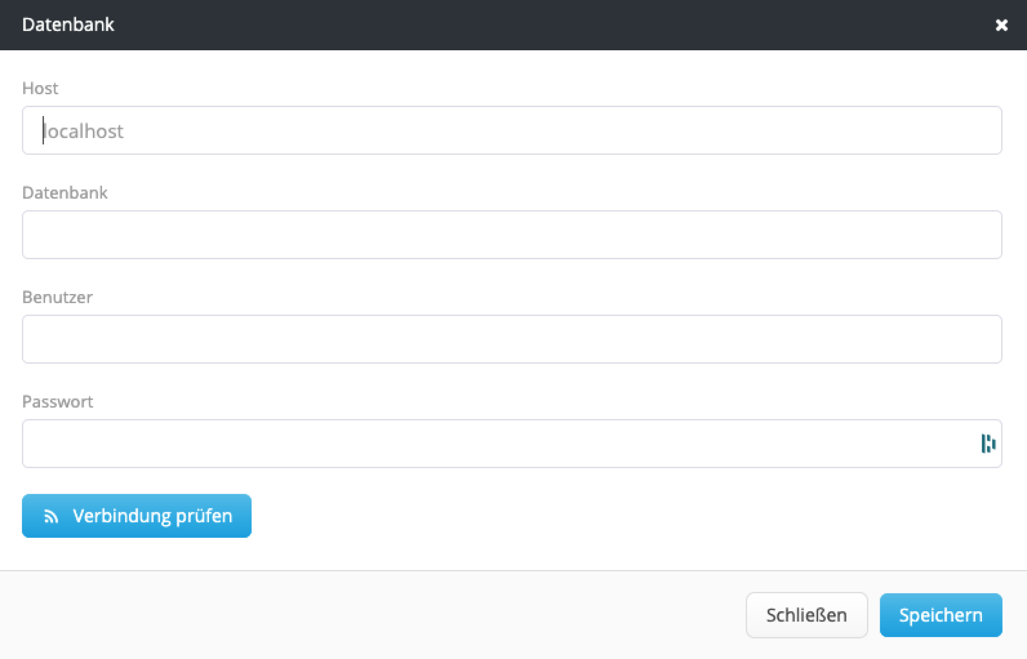 Konfiguration der Datenbank Konfiguration der Datenbank